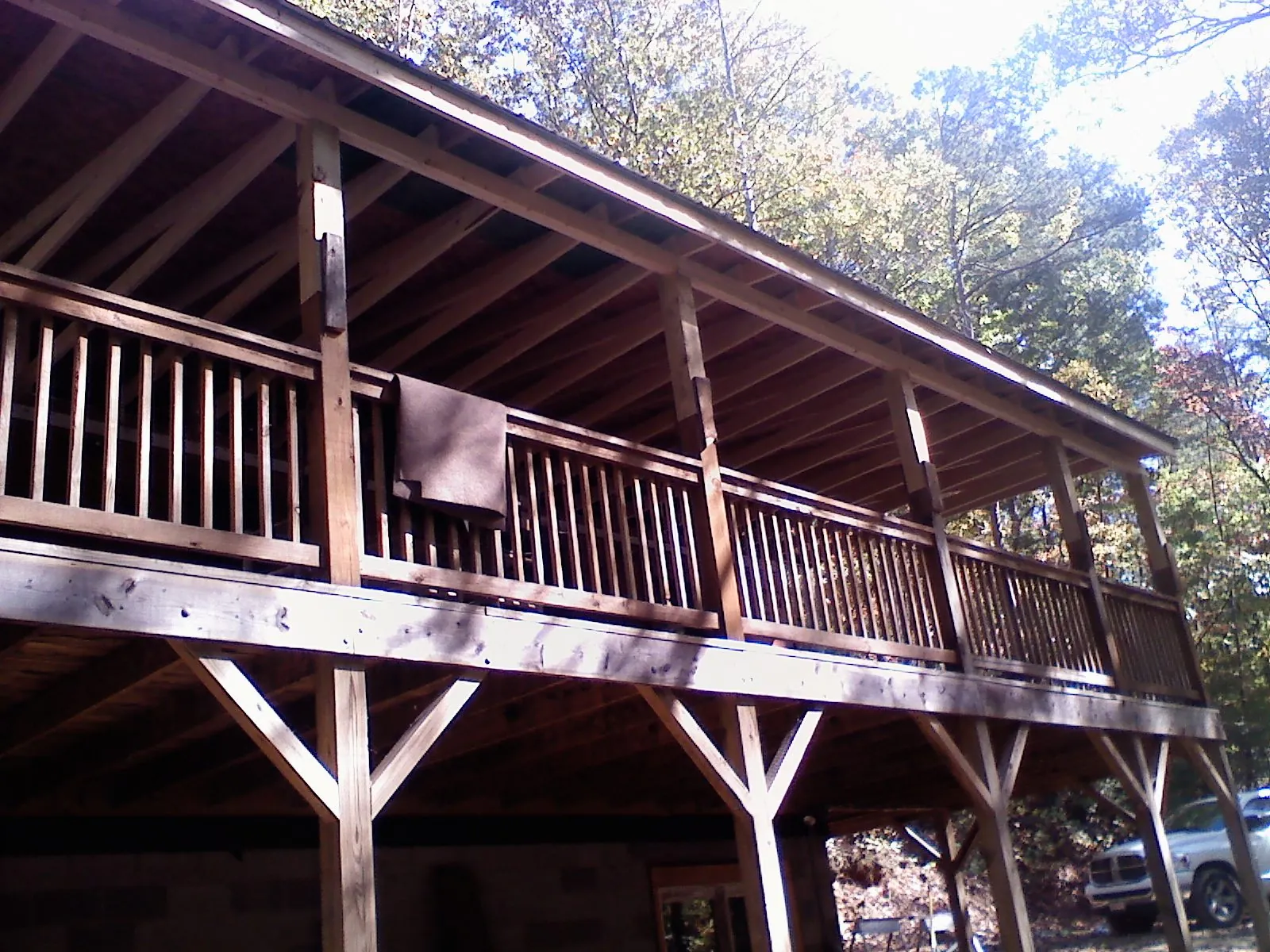 Timber framing under a new elevated porch and deck — Roof Leak Repair in Bonlee by Roofing Brothers